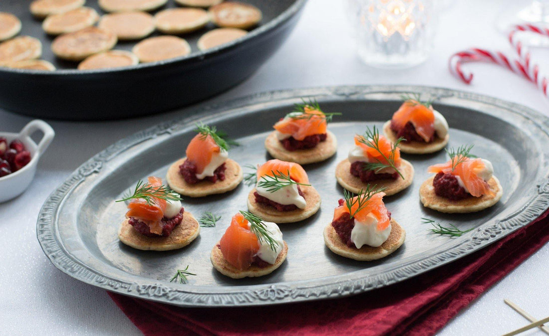 Blinis with Horseradish, Beetroot and Smoked Trout Zyliss UK