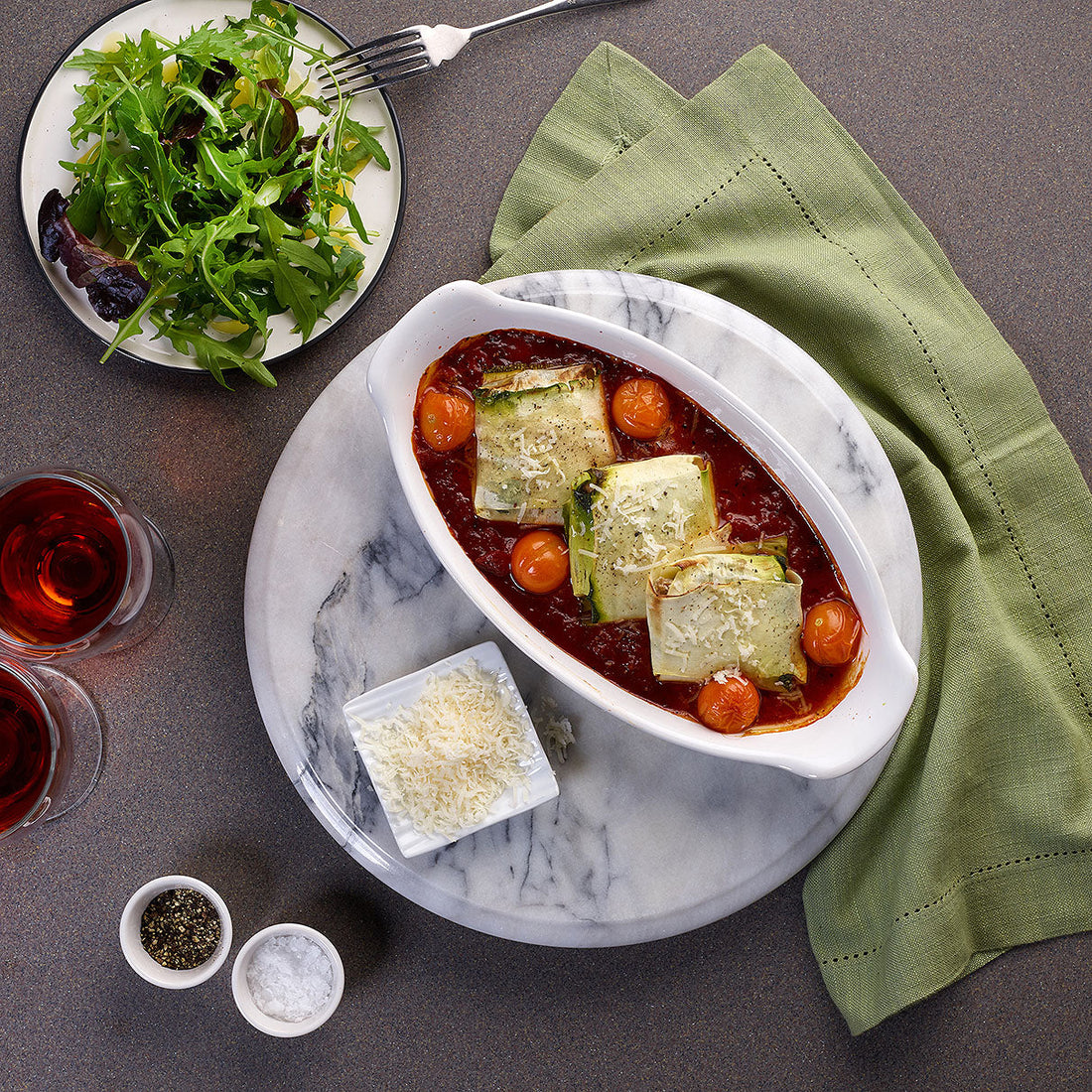 Italian Style Courgette Ravioli with mushrooms, spinach, ricotta Zyliss UK