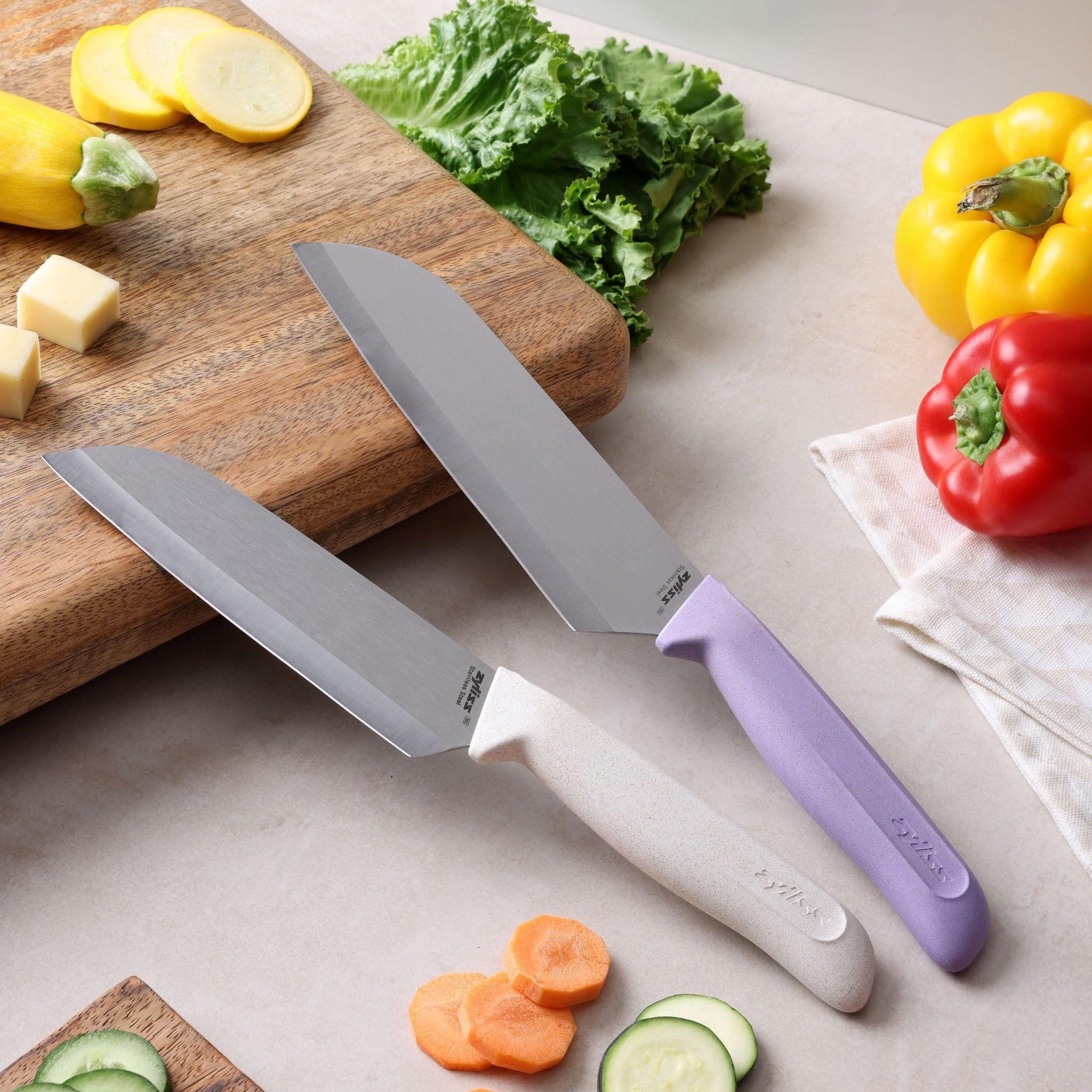 Classic 2 Piece Santoku Knife Set – Versatile Stainless Steel