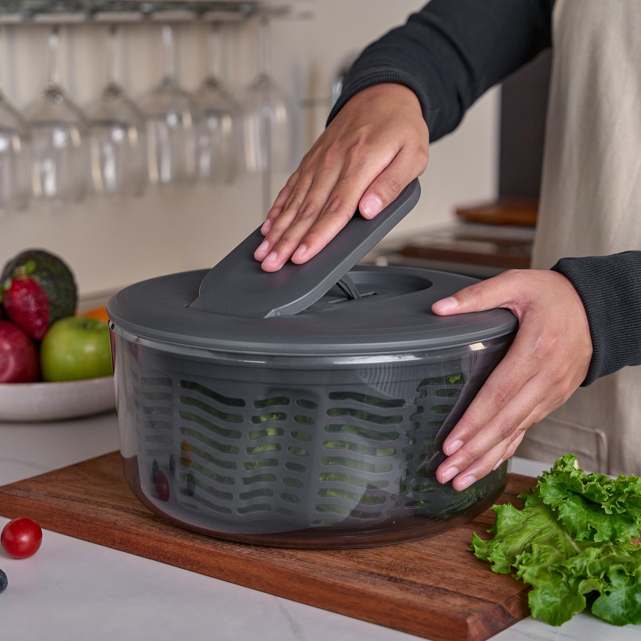 調理器具 Hide Zyliss Swift Dry Salad Spinner S - Quick Pump-Action Salad Dryer