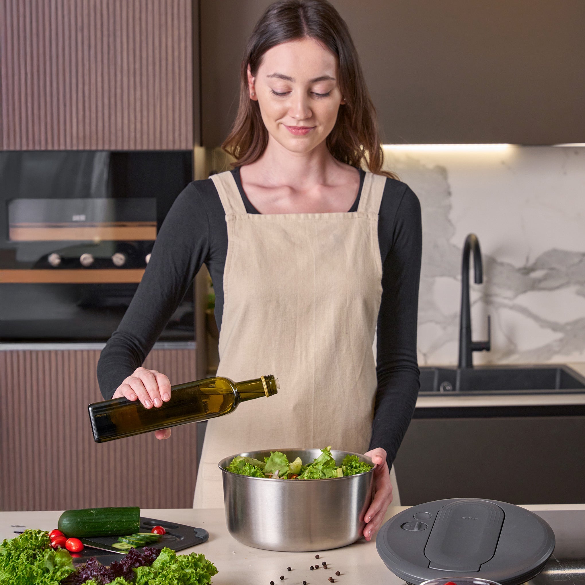 Zyliss Swift Dry Salad Spinner Stainless Steel - Durable