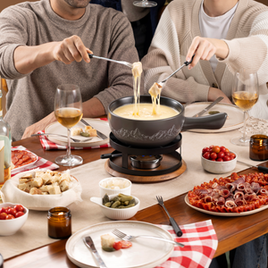 Zyliss 6 Piece Cheese Fondue Fork Set — in use