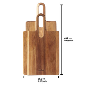 Zyliss 2 Piece Serving Board Acacia Wood Set — dimensions