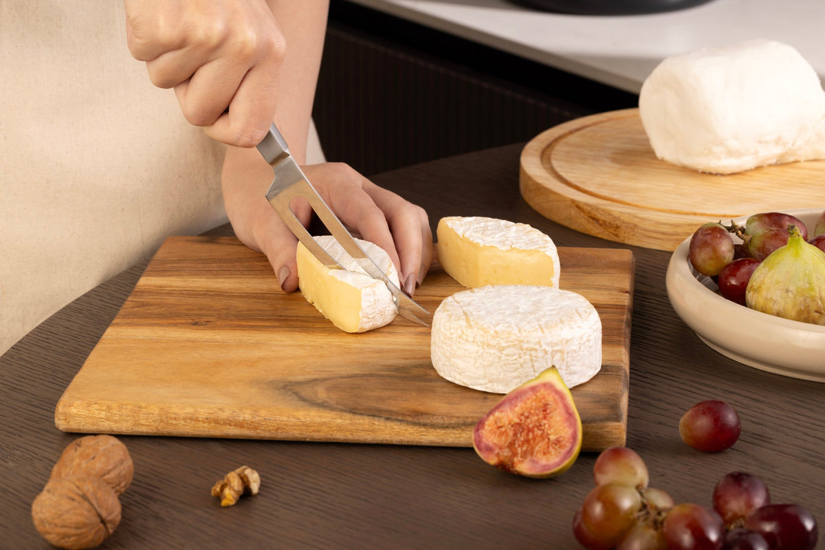 Zyliss Signature Soft Cheese Knife 109mm/4.3in — in use